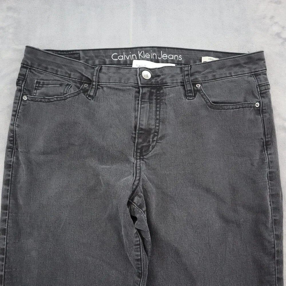 Calvin Klein Jeans Pants Mens 31 Black Mid Rise Flat Front Straight Leg Bottoms